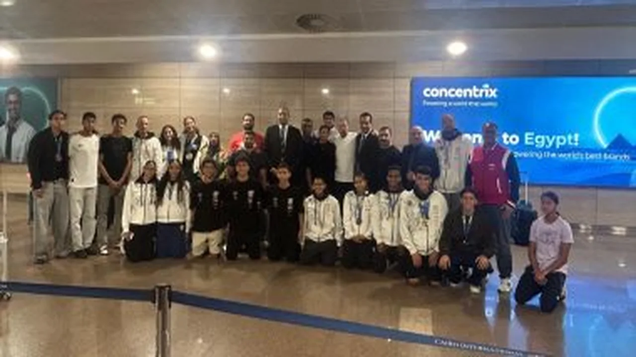 استقبال حافل لبعثة المنتخب بعد تحقيق 11 ميدالية في بطولة العالم للخماسي الحديث